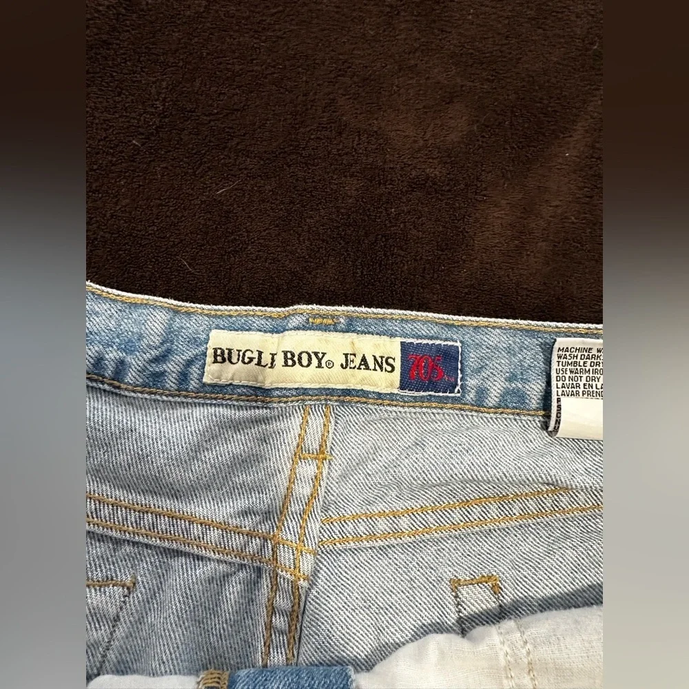 Vintage 90s Bugle Boy Jeans Size 38x30 705 Light Wash Denim Straight Leg.
